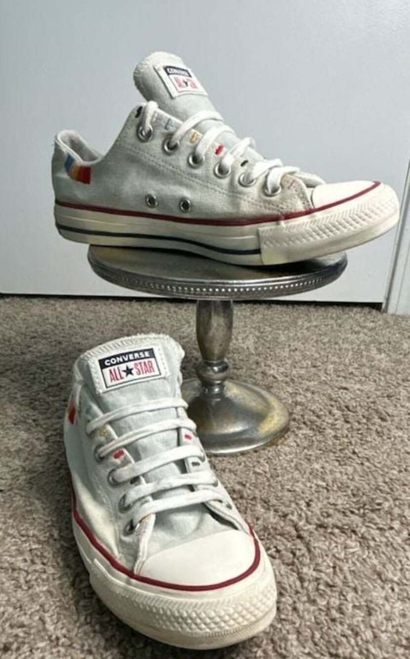 Rainbow embroidered Converse All Star Low TopSneakers - Picture 2 of 13